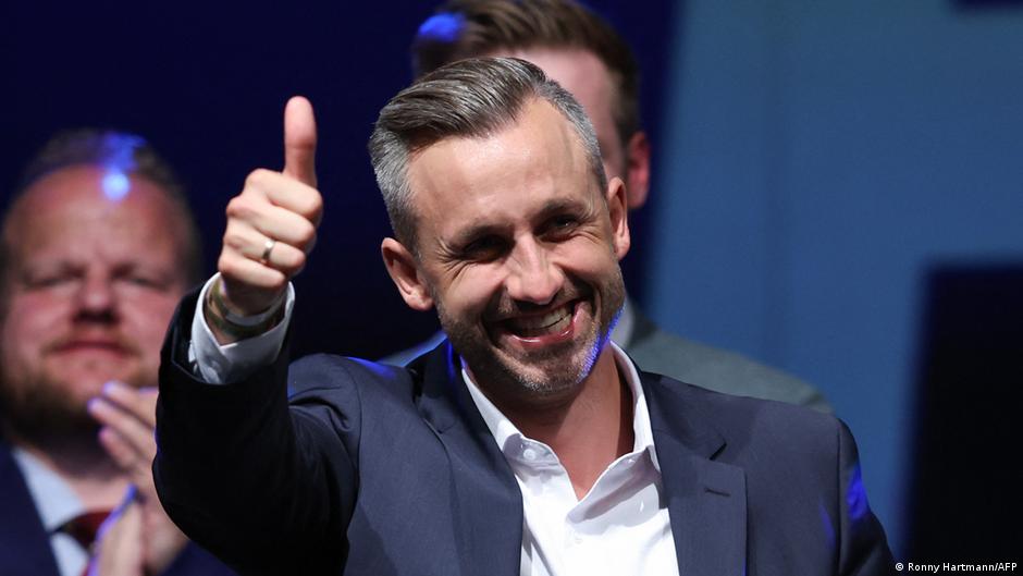 Sample civic news card: AfD election result in Saxony-Anhalt